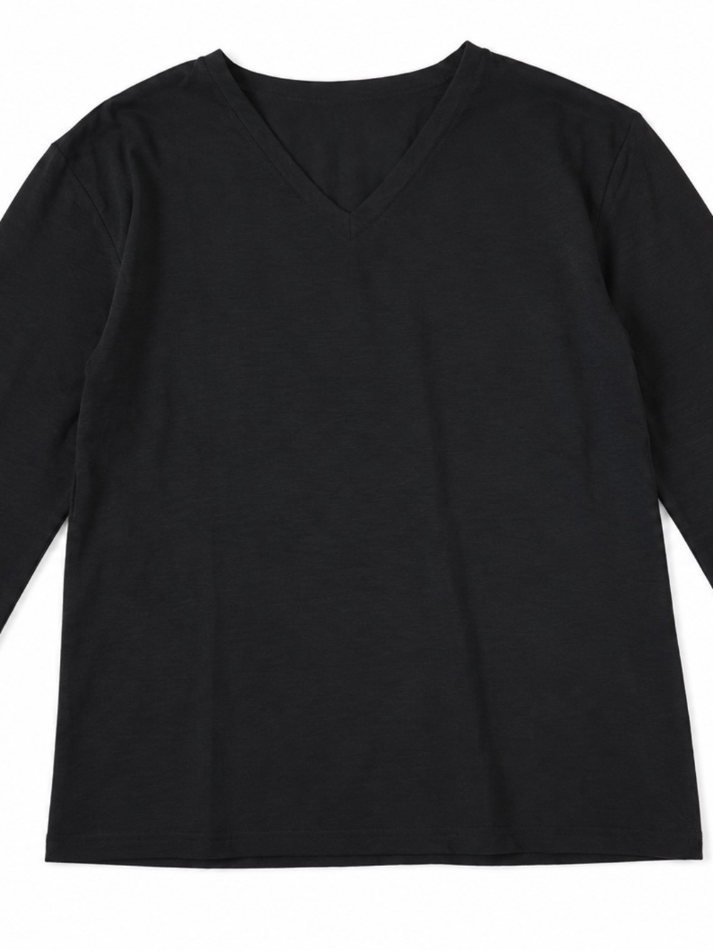 Classic Black V-Neck Long Sleeve Top and Bottoms 3x but fits L/XL